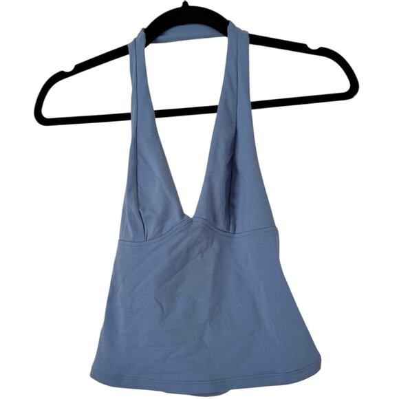 Free People Movement Still Here Halter Basic Top Cami Blue Stretch XS NWT - Picture 5 of 10